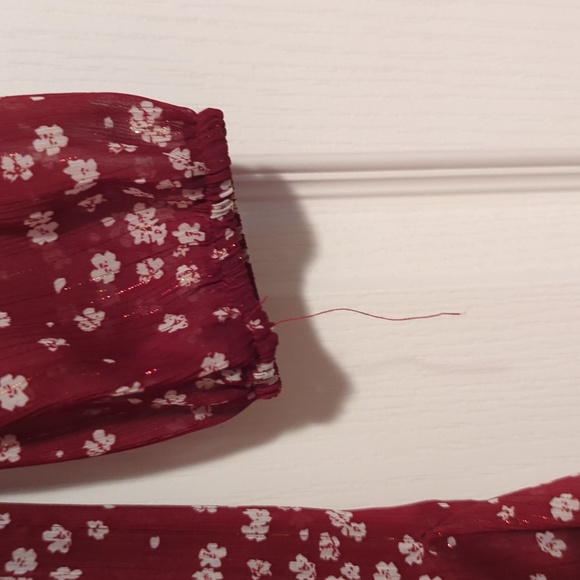 Mi AMI Burgundy/White Long Sleeve Dress Size S - Picture 3 of 3